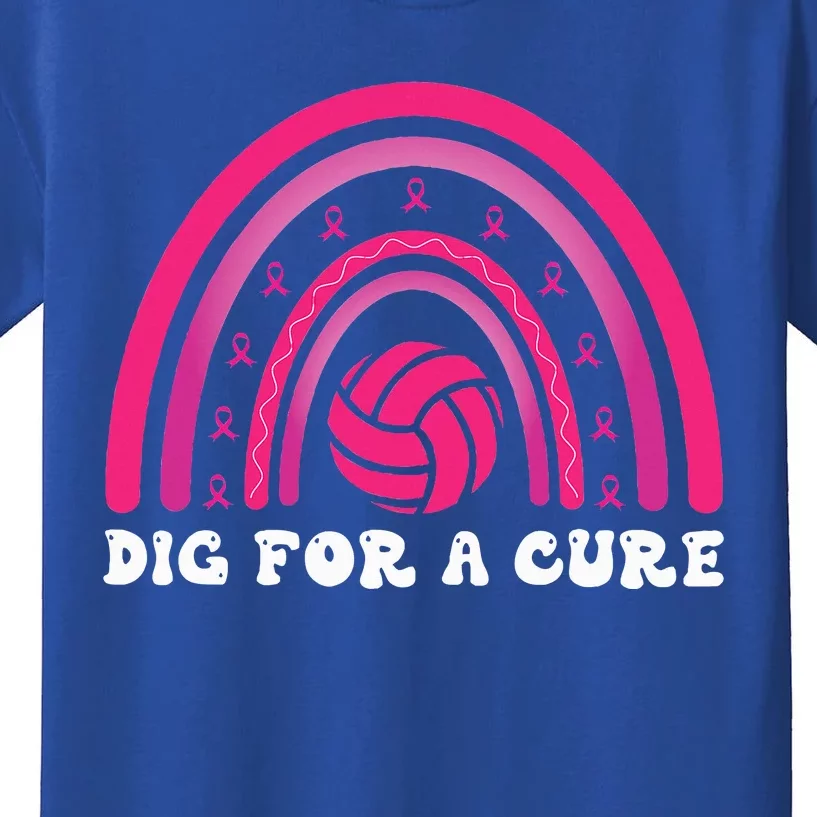 Dig For A Cure Breast Cancer Awareness Volleyball Pink Out Kids T-Shirt