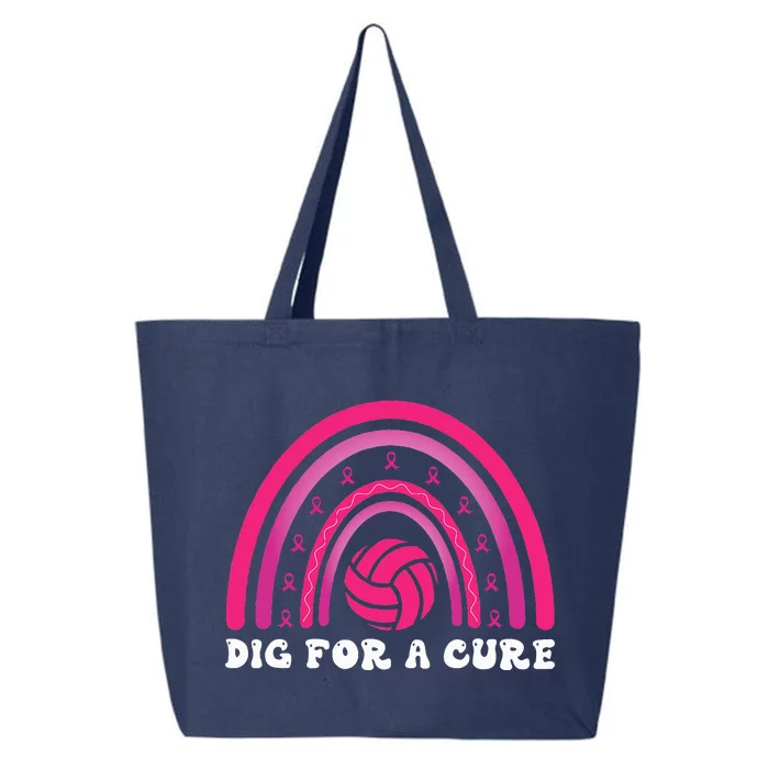 Dig For A Cure Breast Cancer Awareness Volleyball Pink Out 25L Jumbo Tote