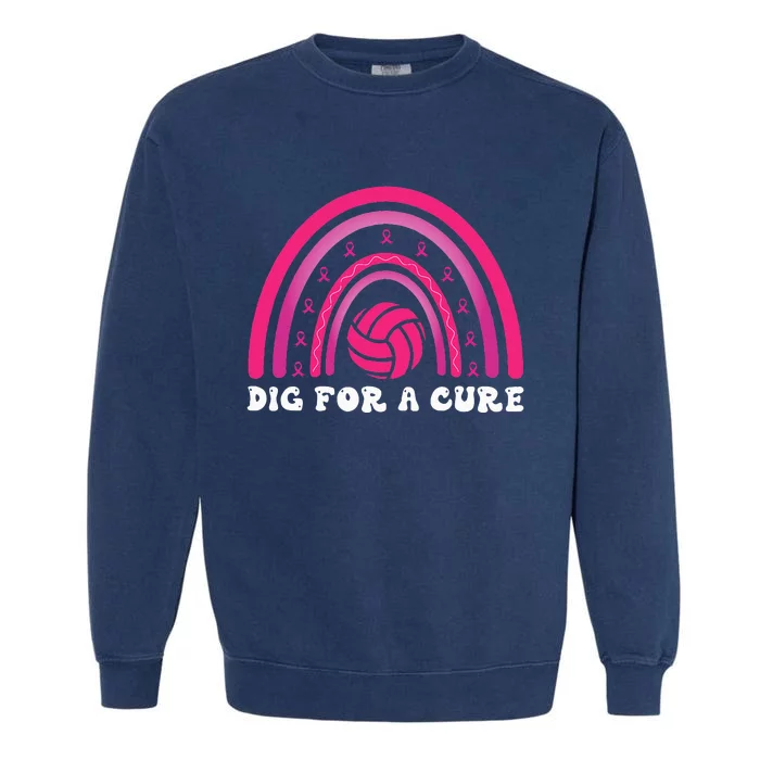 Dig For A Cure Breast Cancer Awareness Volleyball Pink Out Garment-Dyed Sweatshirt