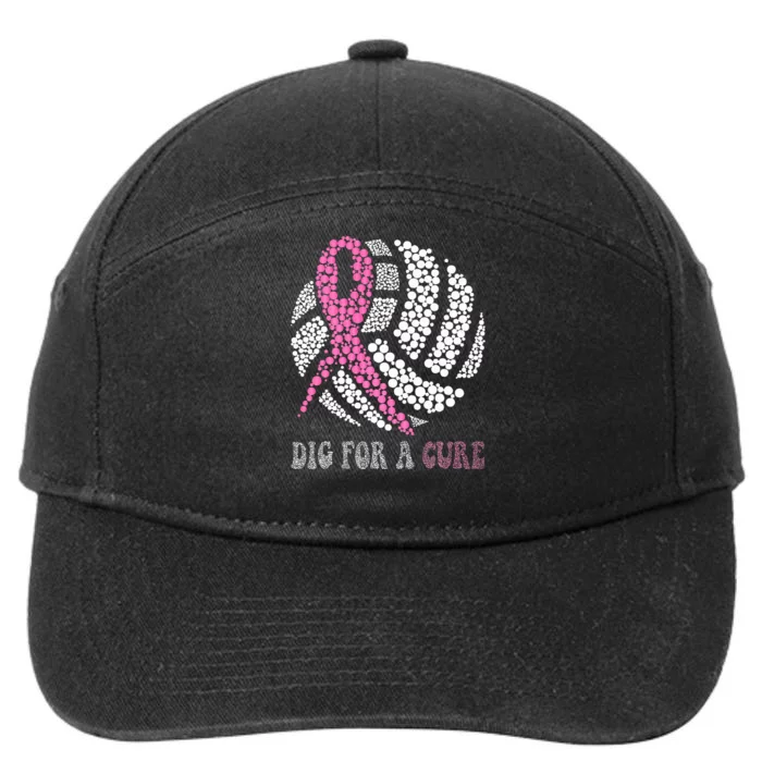 Dig For A Cure Breast Cancer Awareness Volleyball Pink Out 7-Panel Snapback Hat