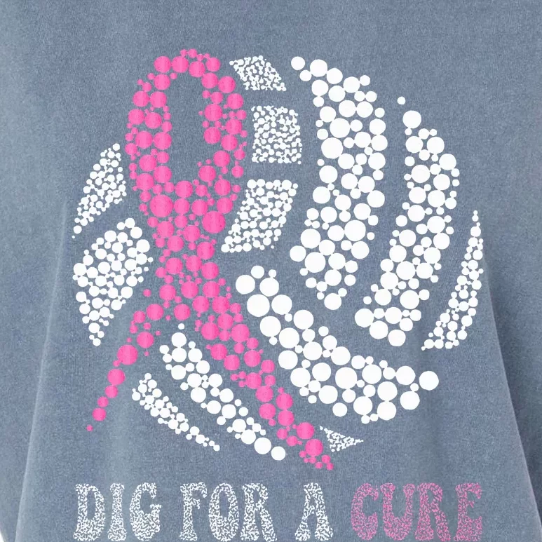 Dig For A Cure Breast Cancer Awareness Volleyball Pink Out Garment-Dyed Women's Muscle Tee