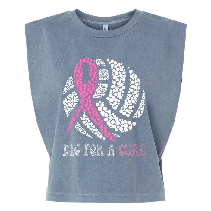 Dig For A Cure Breast Cancer Awareness Volleyball Pink Out Garment-Dyed Women's Muscle Tee