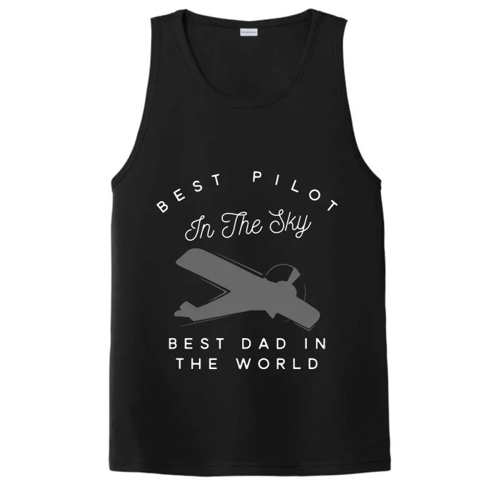 Dad Father Airplane Pilot BirthDay Gift Performance Tank