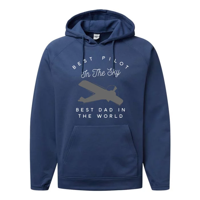 Dad Father Airplane Pilot BirthDay Gift Performance Fleece Hoodie