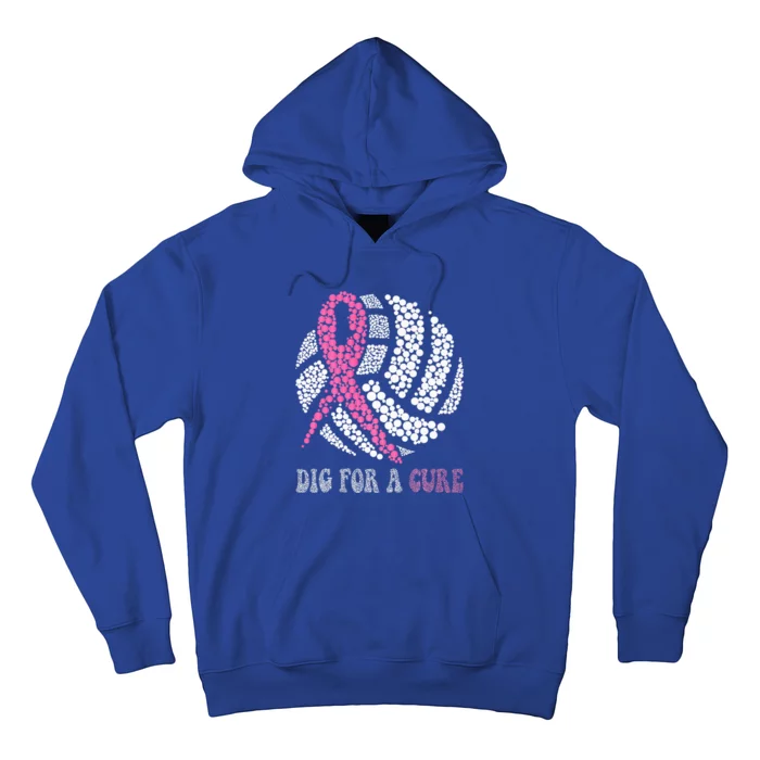 Dig For A Cure Breast Cancer Awareness Volleyball Pink Out Hoodie