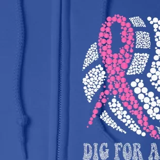 Dig For A Cure Breast Cancer Awareness Volleyball Pink Out Full Zip Hoodie