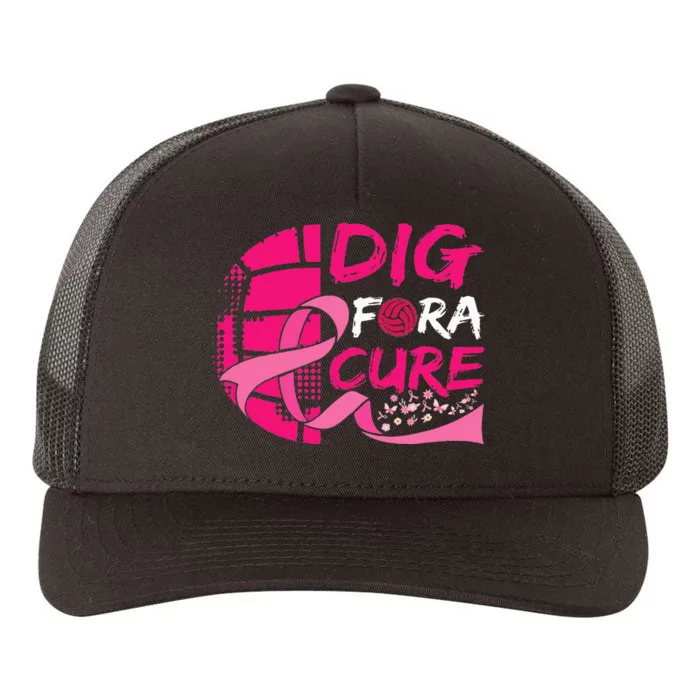 Dig For A Cure Breast Cancer Awareness Volleyball Yupoong Adult 5-Panel Trucker Hat