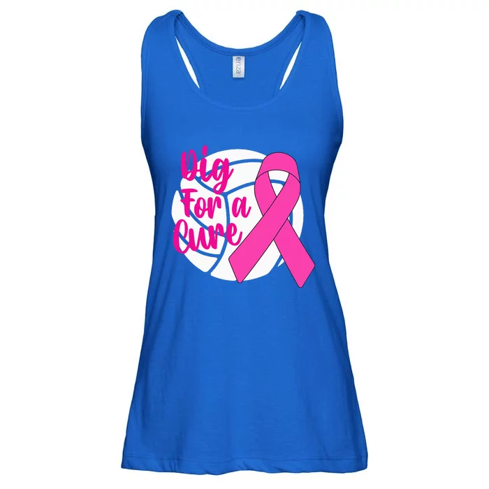 Dig For A Cure Breast Cancer Awareness Volleyball Pink Out Ladies Essential Flowy Tank