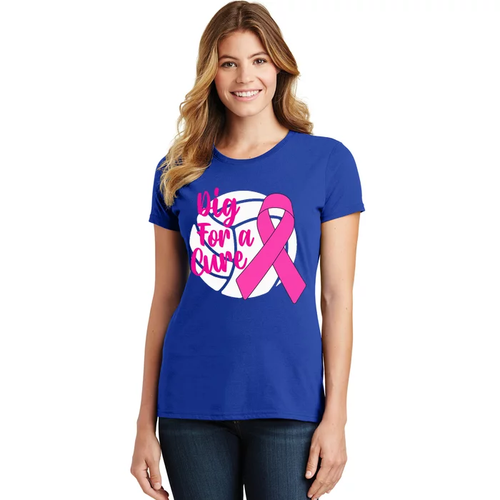 Dig For A Cure Breast Cancer Awareness Volleyball Pink Out Women's T-Shirt