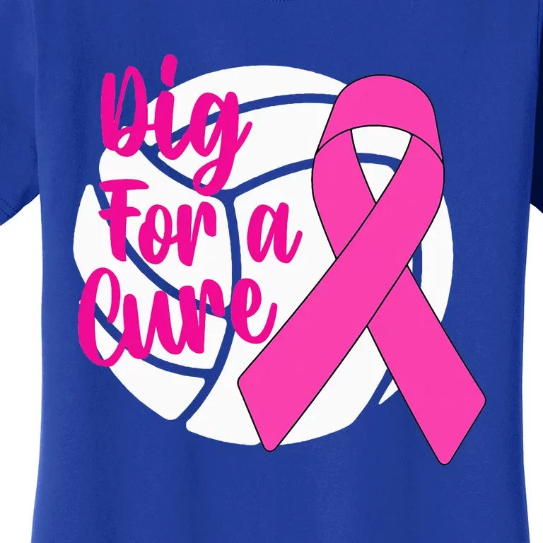 Dig For A Cure Breast Cancer Awareness Volleyball Pink Out Women's T-Shirt