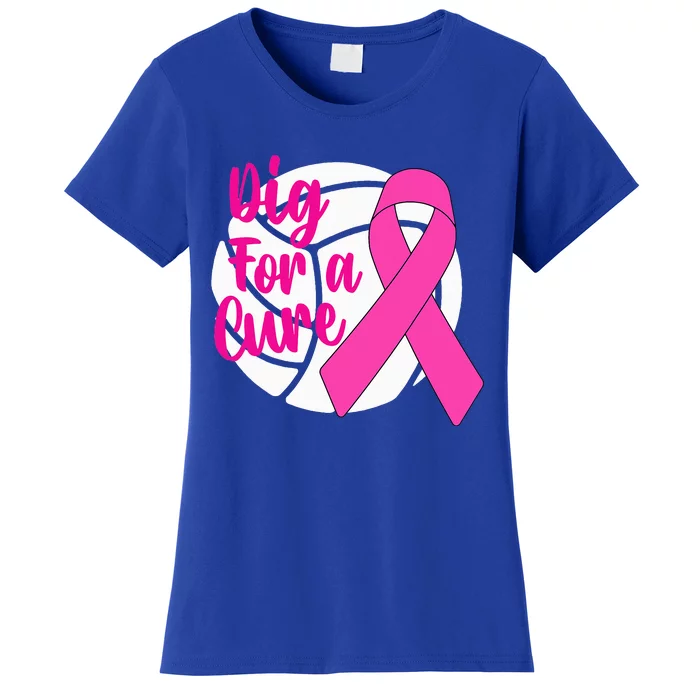 Dig For A Cure Breast Cancer Awareness Volleyball Pink Out Women's T-Shirt