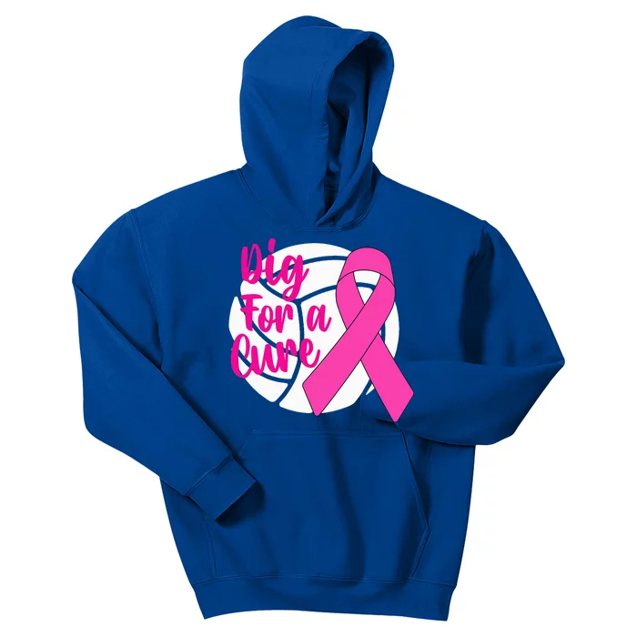 Dig For A Cure Breast Cancer Awareness Volleyball Pink Out Kids Hoodie