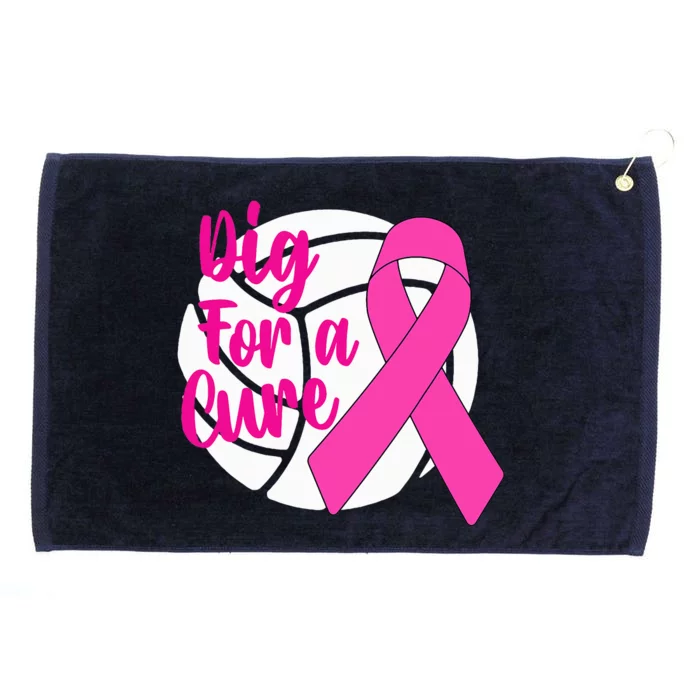 Dig For A Cure Breast Cancer Awareness Volleyball Pink Out Grommeted Golf Towel