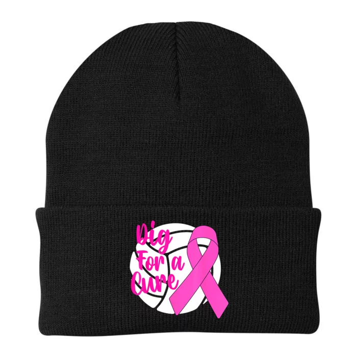 Dig For A Cure Breast Cancer Awareness Volleyball Pink Out Knit Cap Winter Beanie