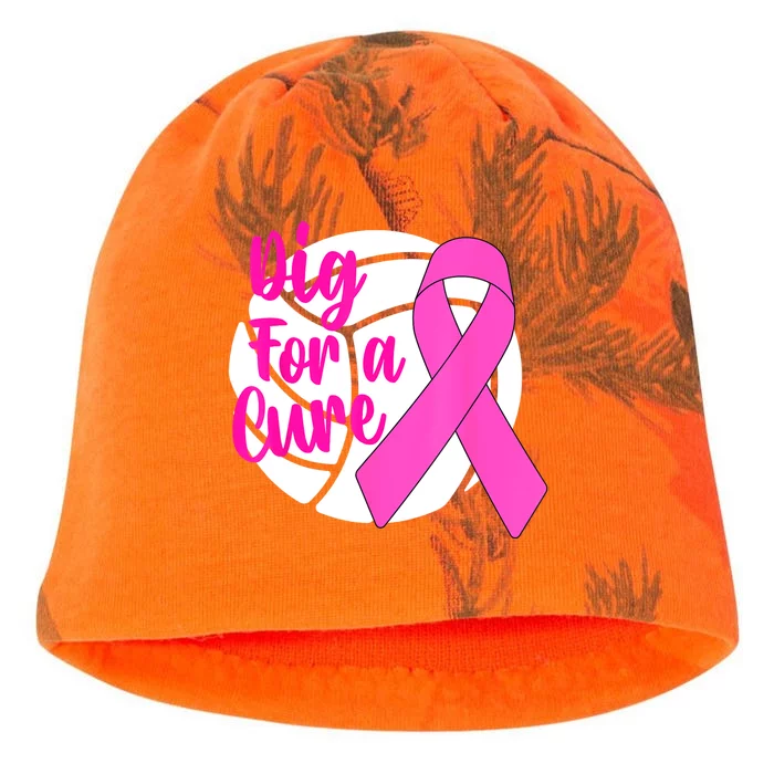 Dig For A Cure Breast Cancer Awareness Volleyball Pink Out Kati - Camo Knit Beanie