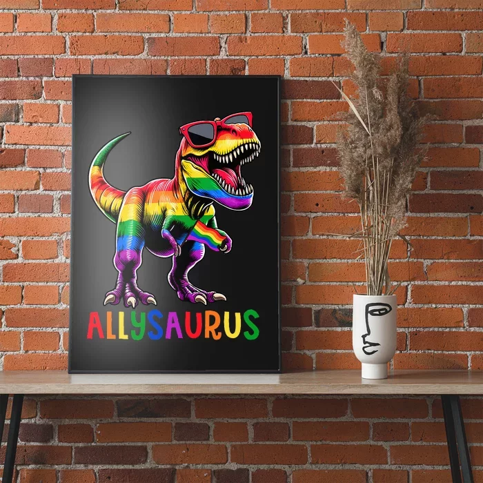 Dinosaur Flag Ally Lgbt Allysaurus Lgbt Pride Poster