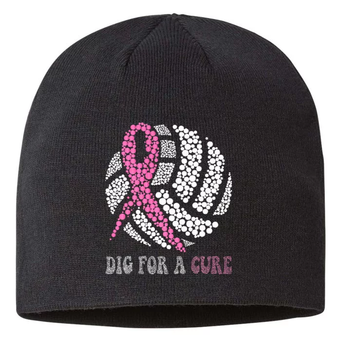 Dig For A Cure Breast Cancer Awareness Volleyball Pink Out 8 1/2in Sustainable Knit Beanie