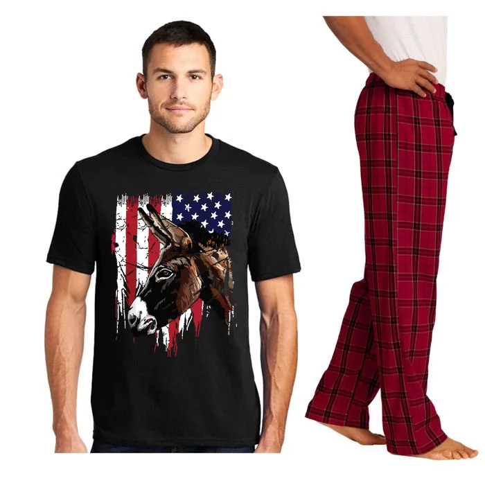 Donkey Farmer American Flag USA Donkey Pajama Set