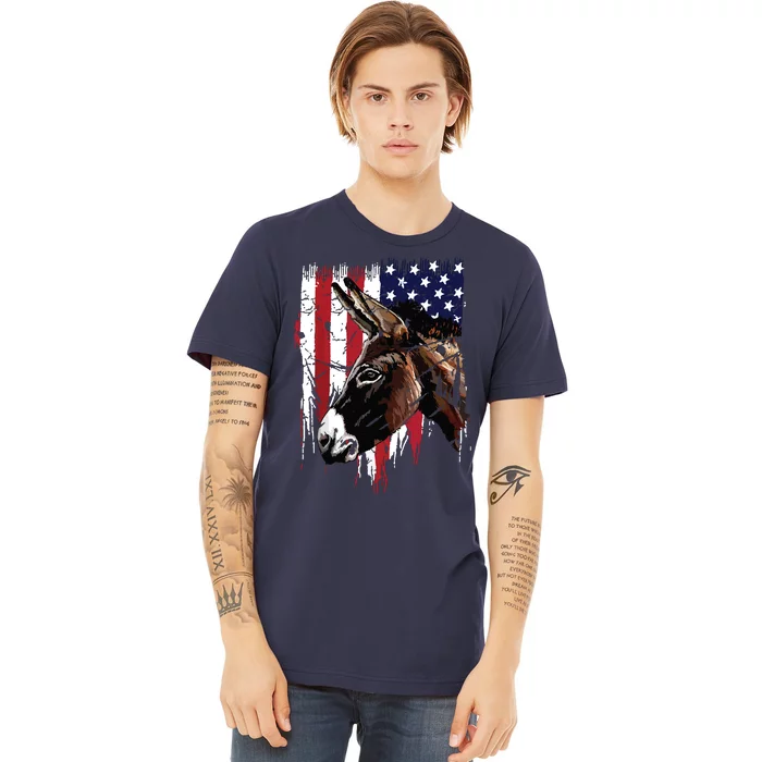 Donkey Farmer American Flag USA Donkey Premium T-Shirt