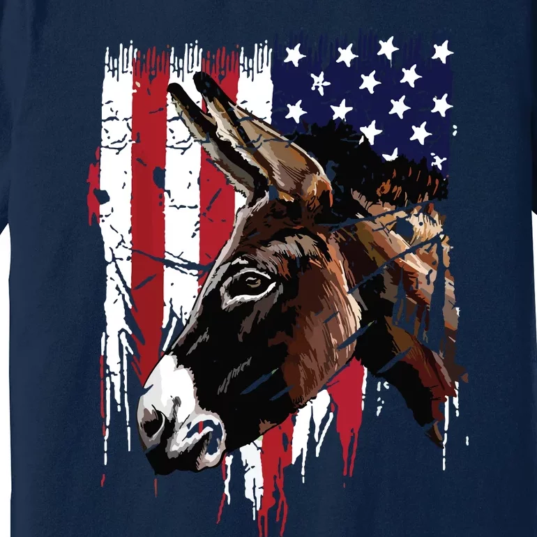 Donkey Farmer American Flag USA Donkey Premium T-Shirt