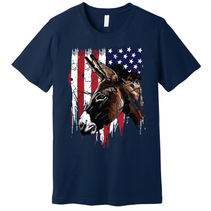 Donkey Farmer American Flag USA Donkey Premium T-Shirt