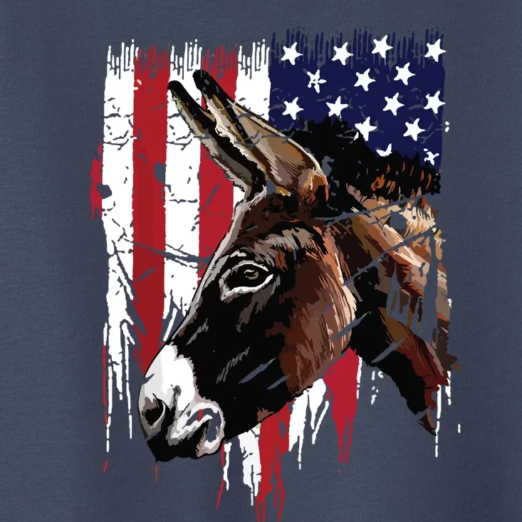 Donkey Farmer American Flag USA Donkey Toddler T-Shirt