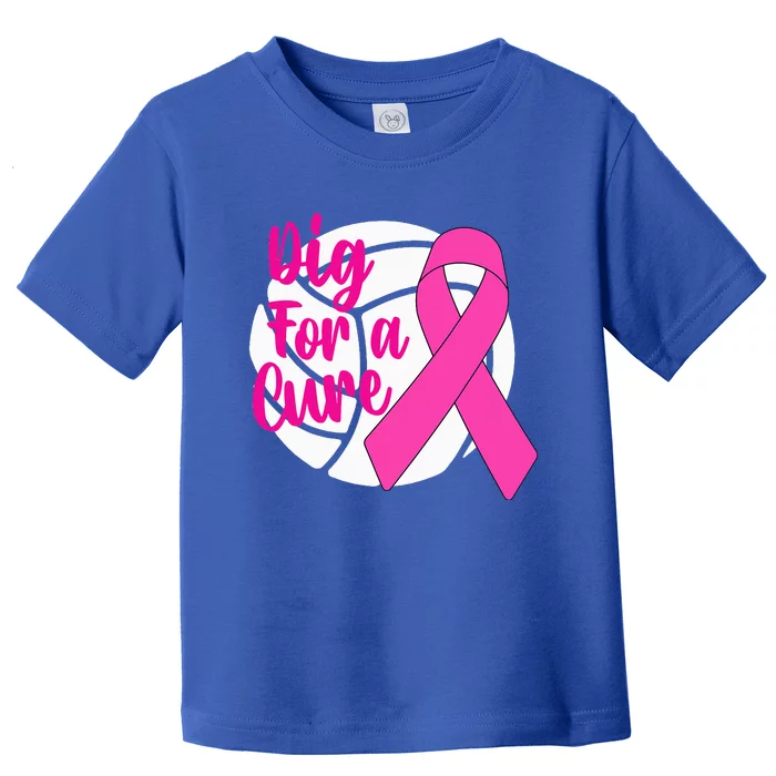 Dig For A Cure Breast Cancer Awareness Volleyball Pink Out Toddler T-Shirt