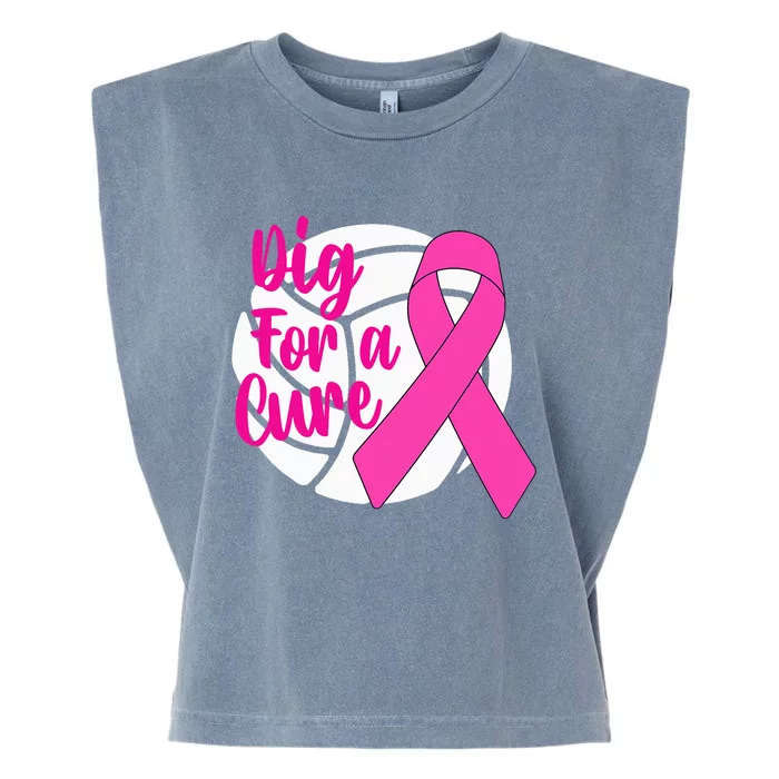 Dig For A Cure Breast Cancer Awareness Volleyball Pink Out Garment-Dyed Women's Muscle Tee