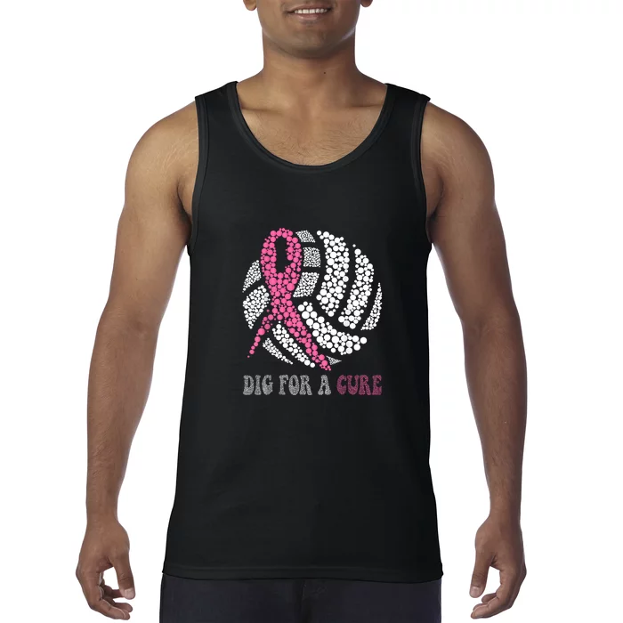 Dig For A Cure Breast Cancer Awareness Volleyball Pink Out Tank Top