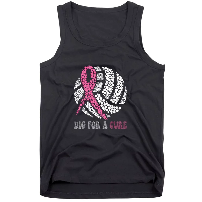 Dig For A Cure Breast Cancer Awareness Volleyball Pink Out Tank Top