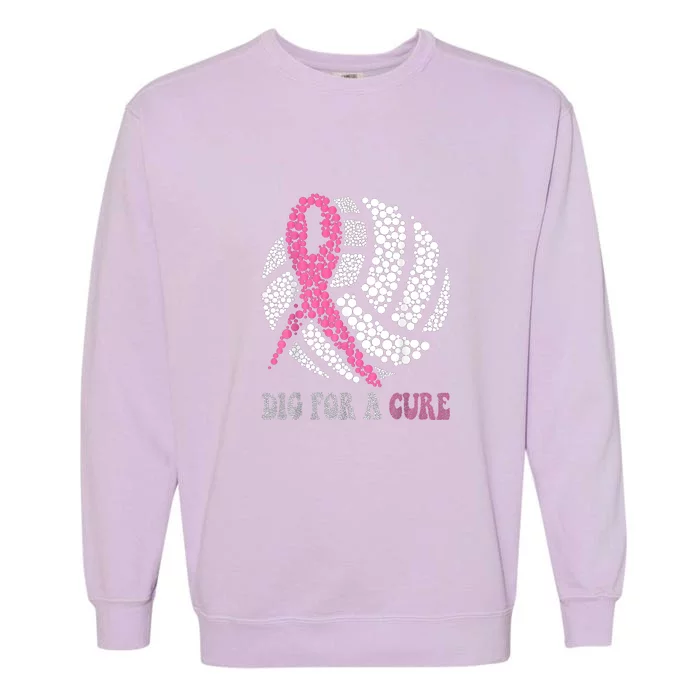 Dig For A Cure Breast Cancer Awareness Volleyball Pink Out Garment-Dyed Sweatshirt