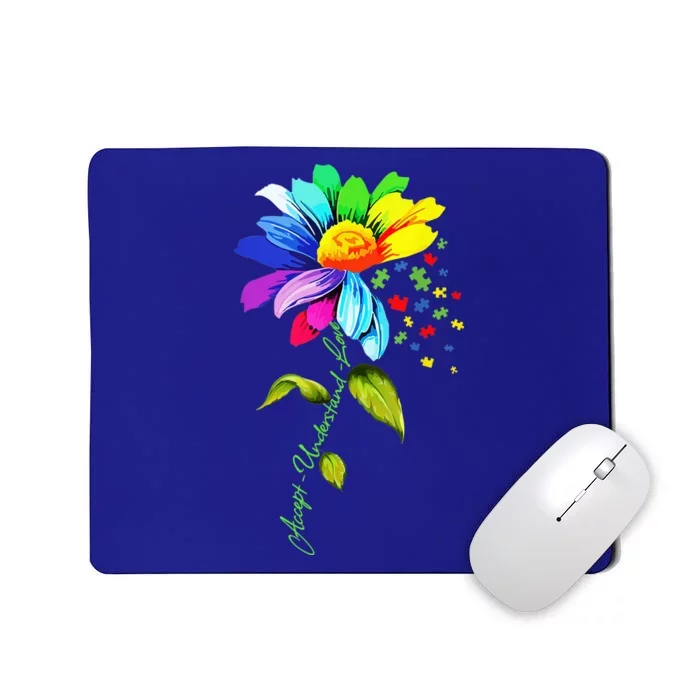 Daisy Floral Autism Awareness Accept Understand Love Mom Mousepad