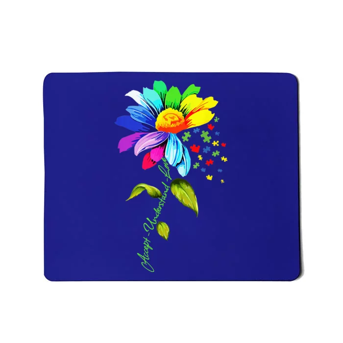 Daisy Floral Autism Awareness Accept Understand Love Mom Mousepad