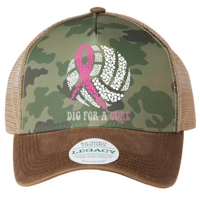 Dig For A Cure Breast Cancer Awareness Volleyball Pink Out Legacy Tie Dye Trucker Hat