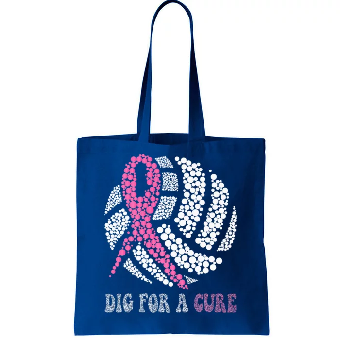 Dig For A Cure Breast Cancer Awareness Volleyball Pink Out Tote Bag