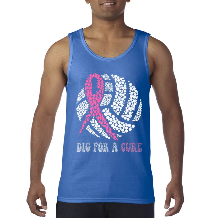 Dig For A Cure Breast Cancer Awareness Volleyball Pink Out Tank Top