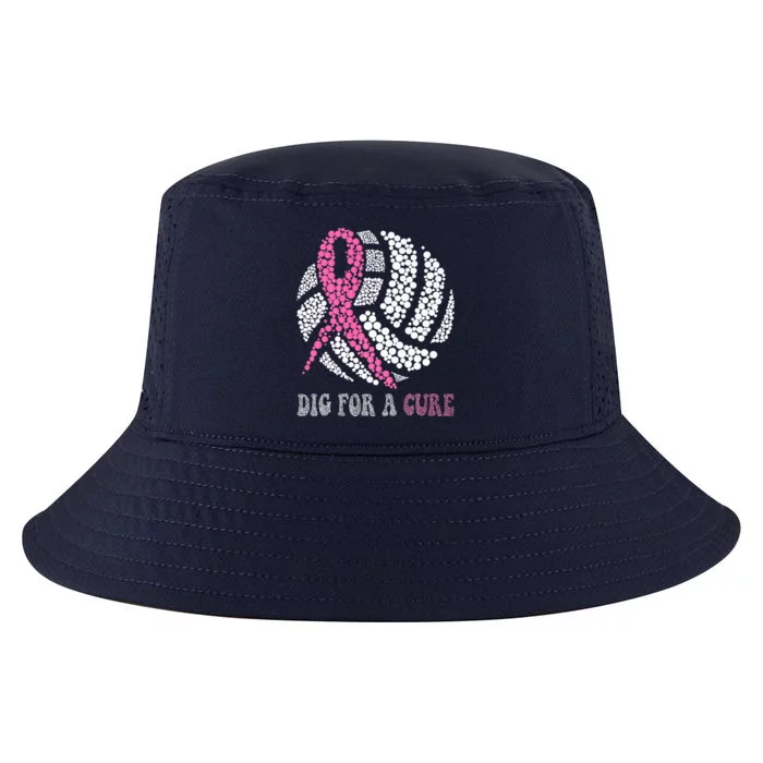 Dig For A Cure Breast Cancer Awareness Volleyball Pink Out Cool Comfort Performance Bucket Hat