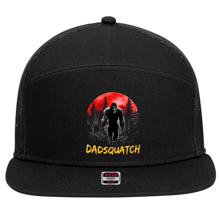 Dadsquatch Funny Bigfoot Dad Sasquatch Yeti Gift Fathers Day 7 Panel Mesh Trucker Snapback Hat