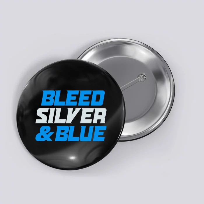 Detroit Football Bleed Silver & Blue Button