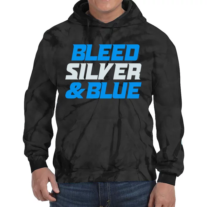 Detroit Football Bleed Silver & Blue Tie Dye Hoodie