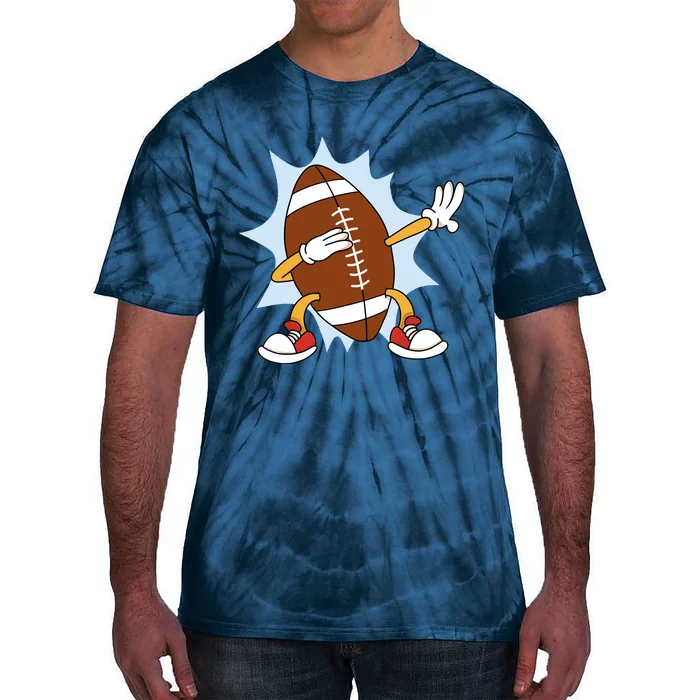 Dabbing Football Ball Funny Sports Player Tie-Dye T-Shirt