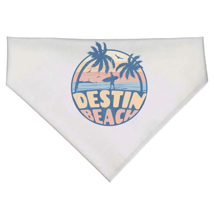 Destin Florida Beach Surf Summer Vacation Vintage Cool Gift USA-Made Doggie Bandana