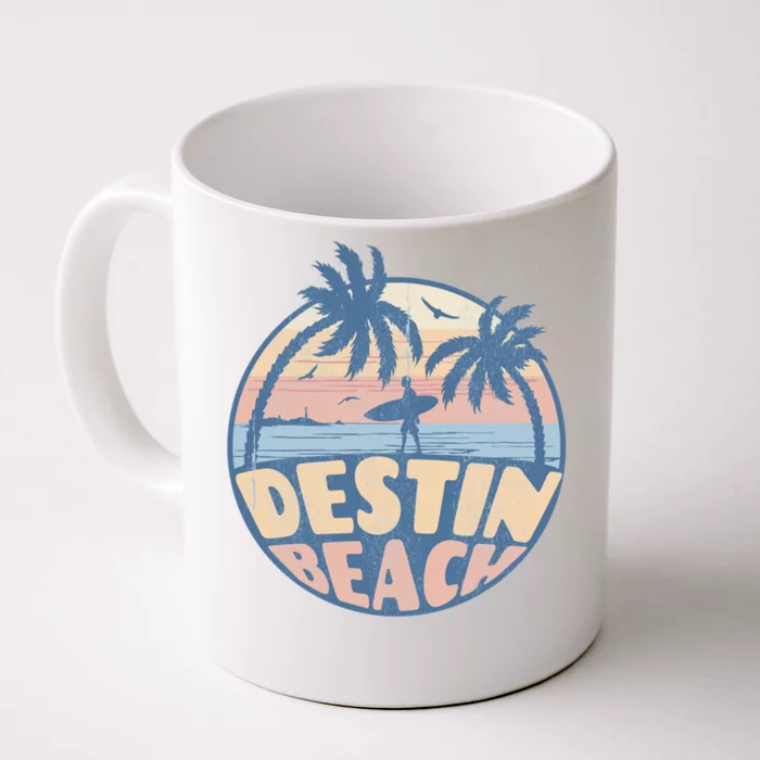 Destin Florida Beach Surf Summer Vacation Vintage Cool Gift Front & Back Coffee Mug