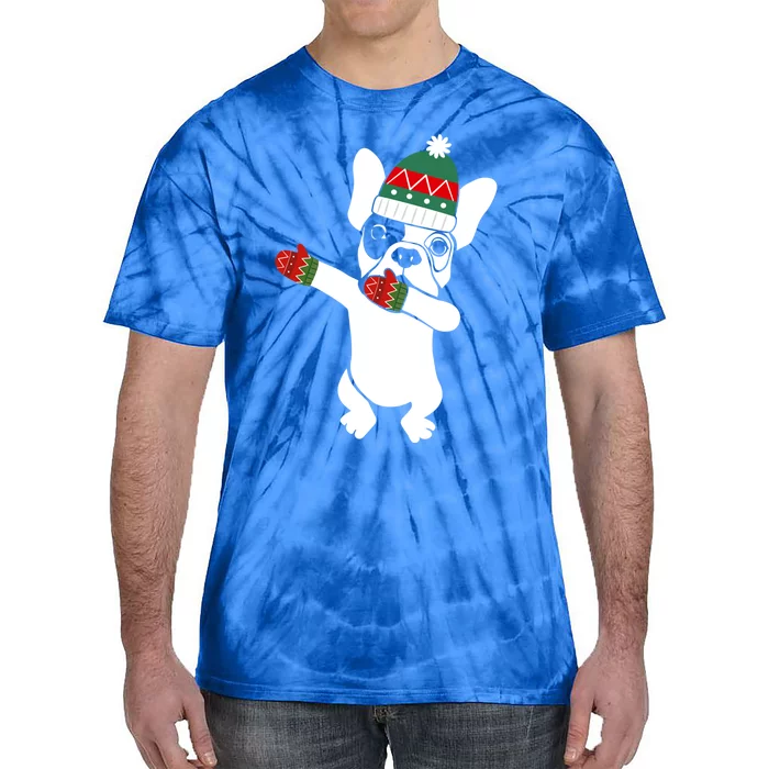 Dabbing French Bulldog Santa Christmas Funny Gift Xmas Meaningful Gift Tie-Dye T-Shirt