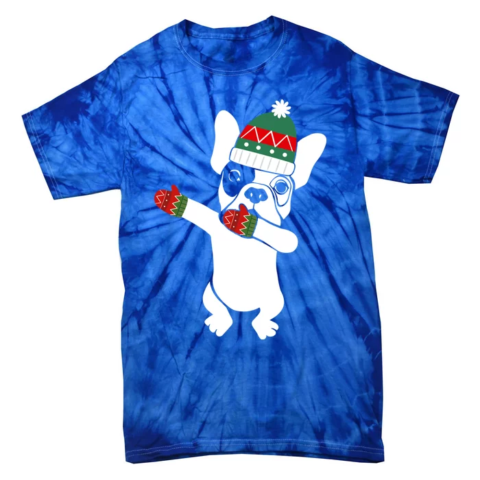 Dabbing French Bulldog Santa Christmas Funny Gift Xmas Meaningful Gift Tie-Dye T-Shirt