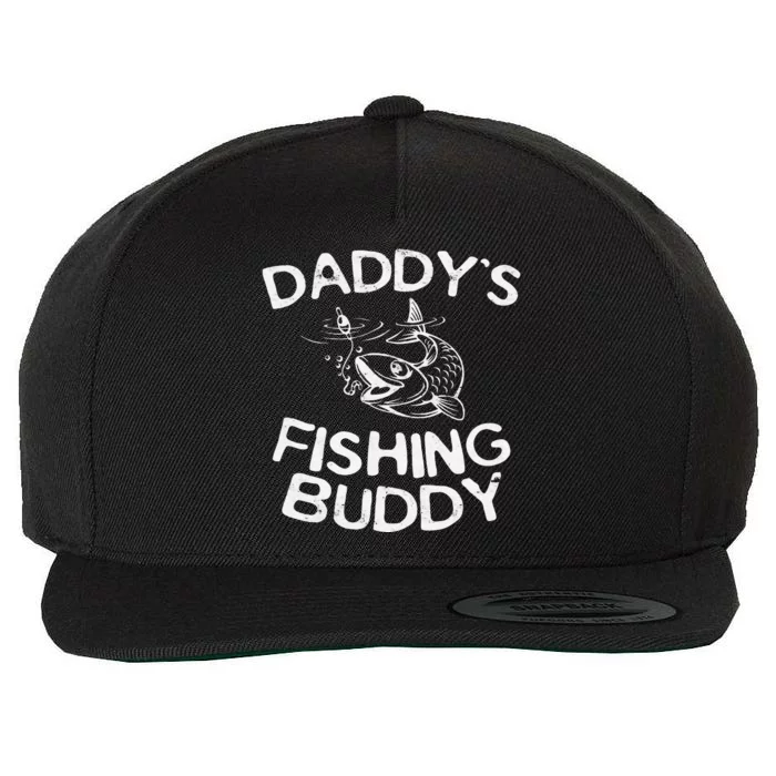 Daddy's Fishing Buddy Young Fisherman Wool Snapback Cap