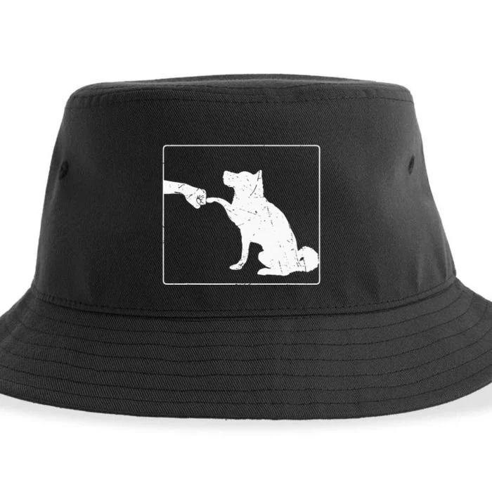 Dog Fist Bump Best Friend Dog Lover Sustainable Bucket Hat