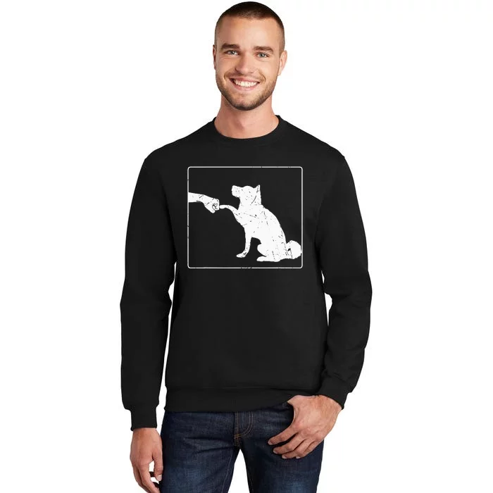 Dog Fist Bump Best Friend Dog Lover Tall Sweatshirt