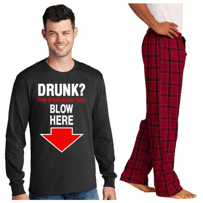 Drunk Free Breathalyzer Test Blow Here Long Sleeve Pajama Set