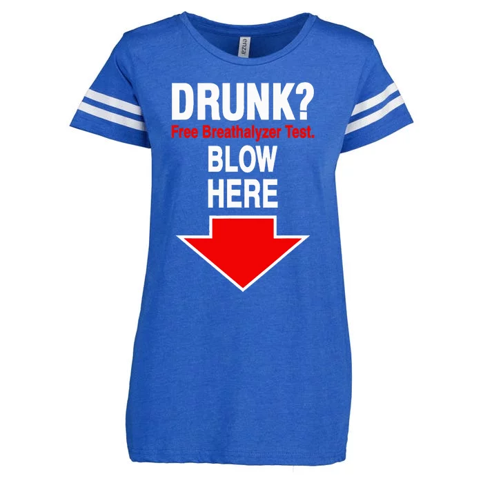 Drunk Free Breathalyzer Test Blow Here Enza Ladies Jersey Football T-Shirt